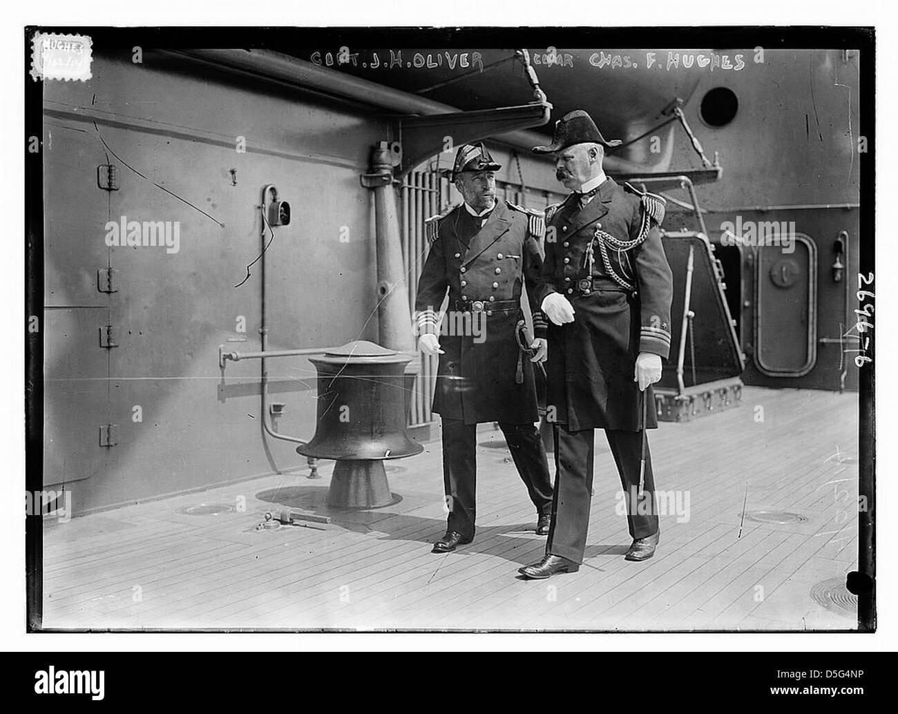 Capt. J.H. Oliver and Cdr. F. Hughes (LOC) Stock Photo