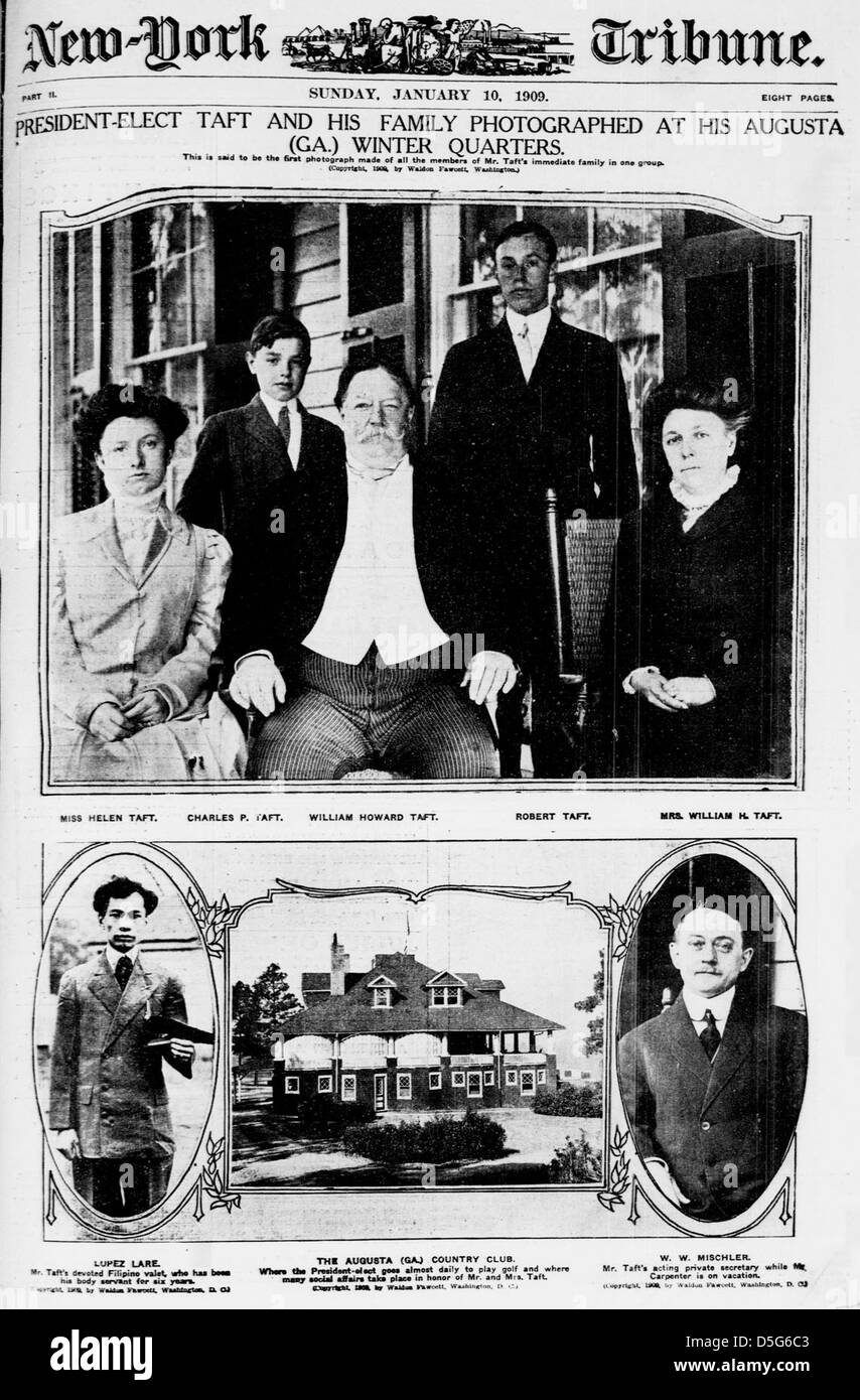 President-Elect Taft and his family photographed at his Augusta (GA.) winter quarters (LOC) Stock Photo