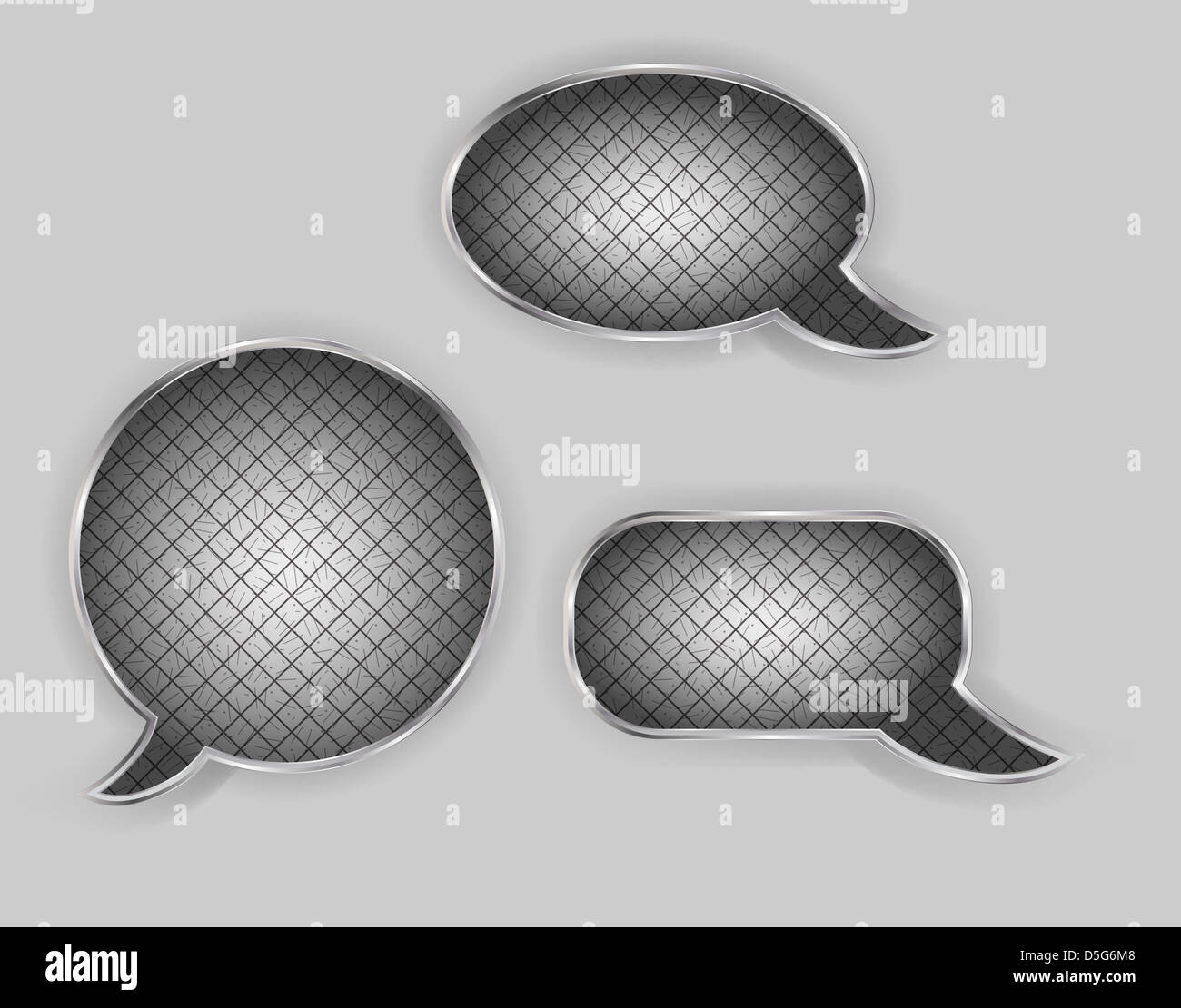 Metal speech bubbles vector illustration Stock Photo - Alamy