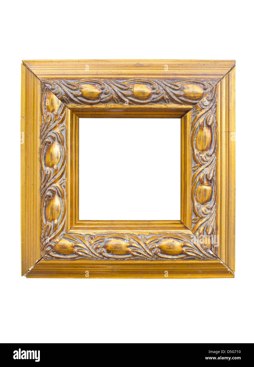 Blank golden frame on wood Cut Out Stock Images & Pictures - Alamy
