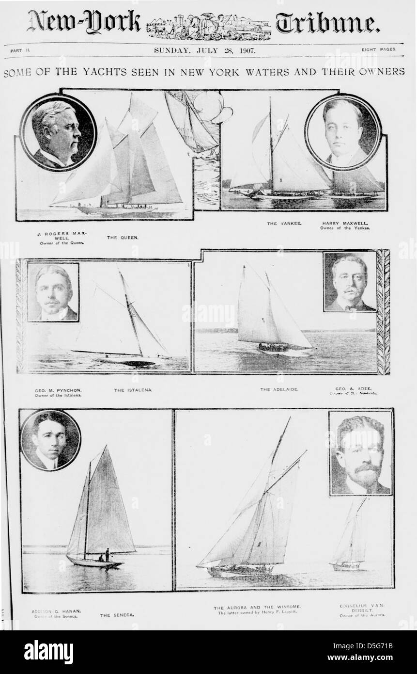 Some of the yachts seen in New York waters and their owners. (LOC) Stock Photo