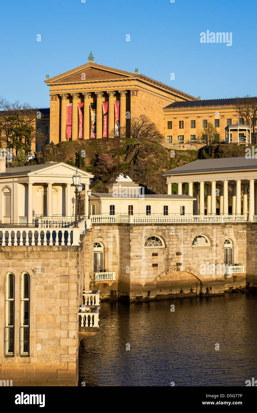 The Fairmount Water Works and art museum, Philadelphia, Pennsylvania, USA Stock Photo