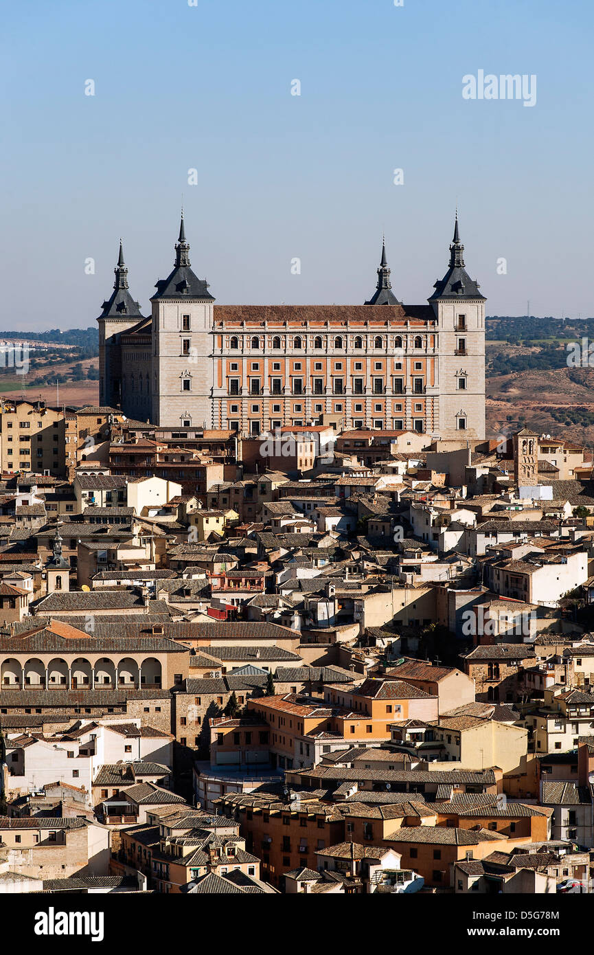 Cityscape and Alcazar, Toledo, Spain Stock Photo