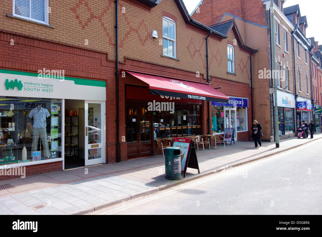 Tiverton Devon with a preponderance of 3 Charity shops, 1 Building