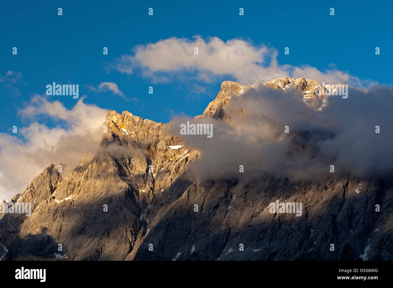 Peak Schneefernerkopf in the Wetterstein Mountains, Ehrwald, Tyrol, Austria Stock Photo