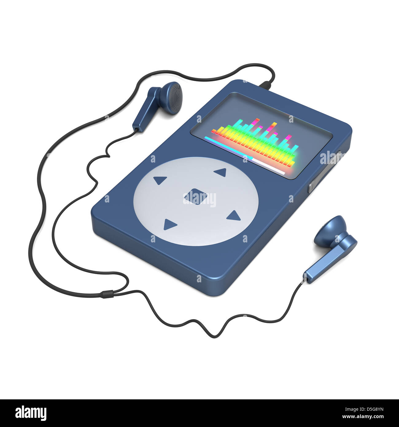 3D model of blue digital media player isolated on white background ...