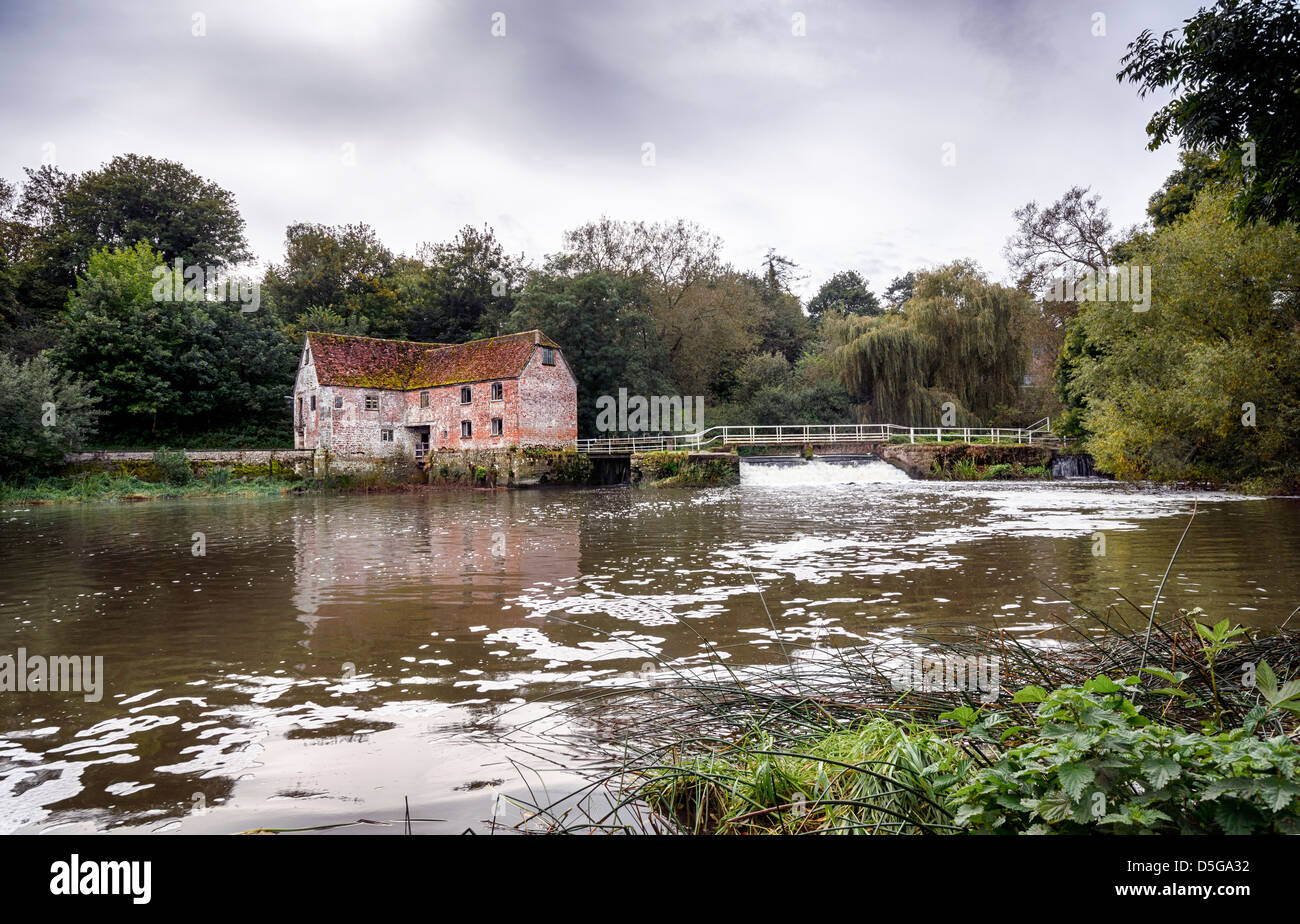 Old watermill on the banks of the river Stour at Sturminster Newton in Dorset Stock Photo