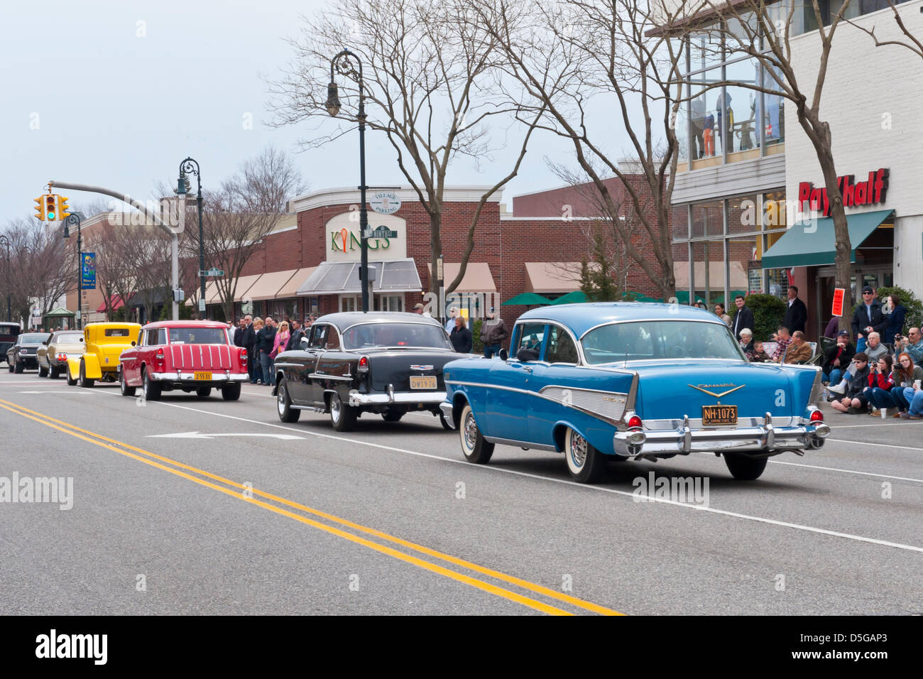 Garden City New York U S March 31 2013 Car Enthusiasts Gather For The 58th Annual Easter Sunday Vintage Car Parade And Show Sponsored By The Garden City Chamber Of Commerce Hundreds Of