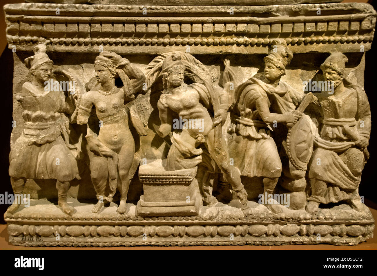 Altar 100 BC Volterra Italy Italian roman rome Stock Photo