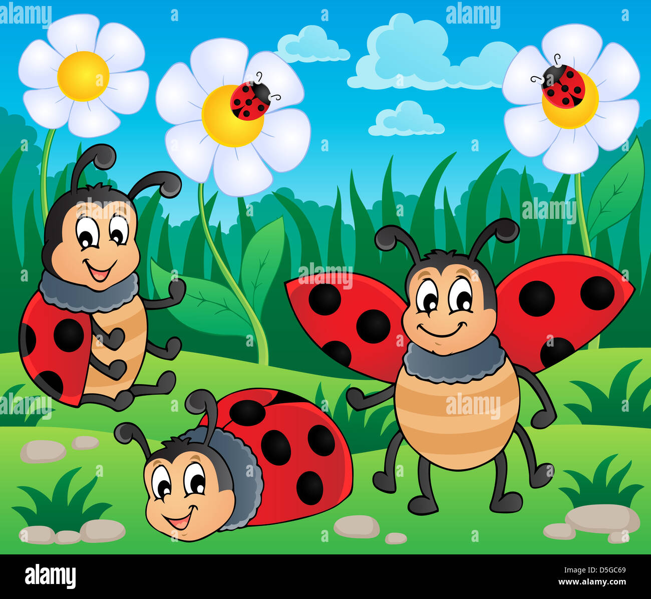 Image with ladybug theme 2 - picture illustration Stock Photo - Alamy