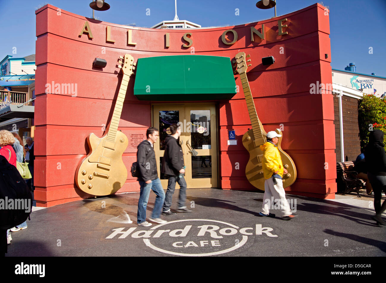 Hard Rock Cafe, Fishermans Wharf in San Francisco, California, United States of America, USA Stock Photo