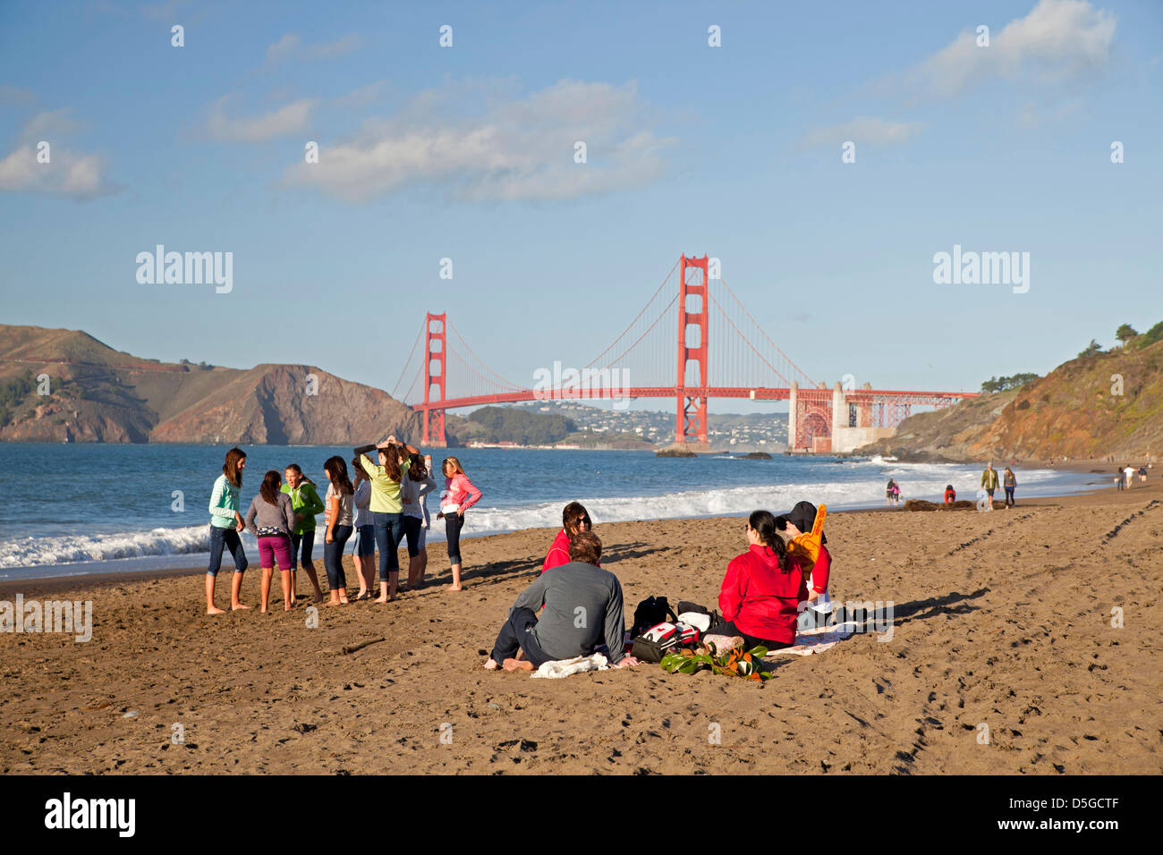 the Golden Gate bridge and Baker Beach in San Francisco, California ...