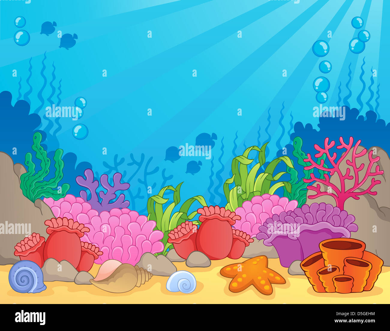 Coral reef theme image 4 - picture illustration Stock Photo - Alamy