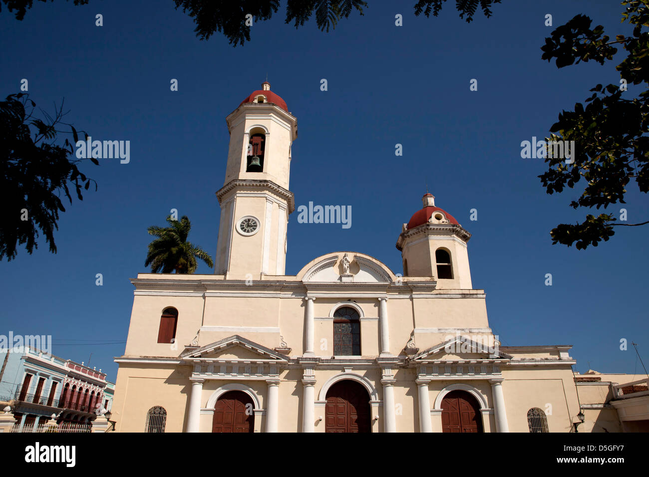 the cathedral Cathedral de la Purisma Concepción in Cienfuegos, Cuba, Caribbean Stock Photo