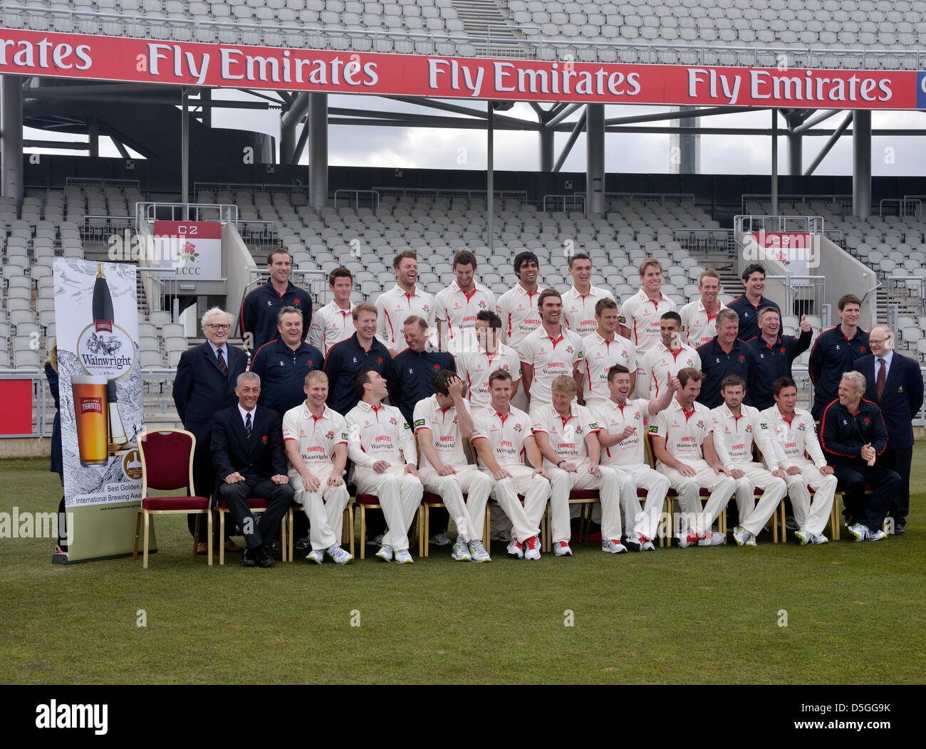 Lancashire county cricket club team group hires stock photography and