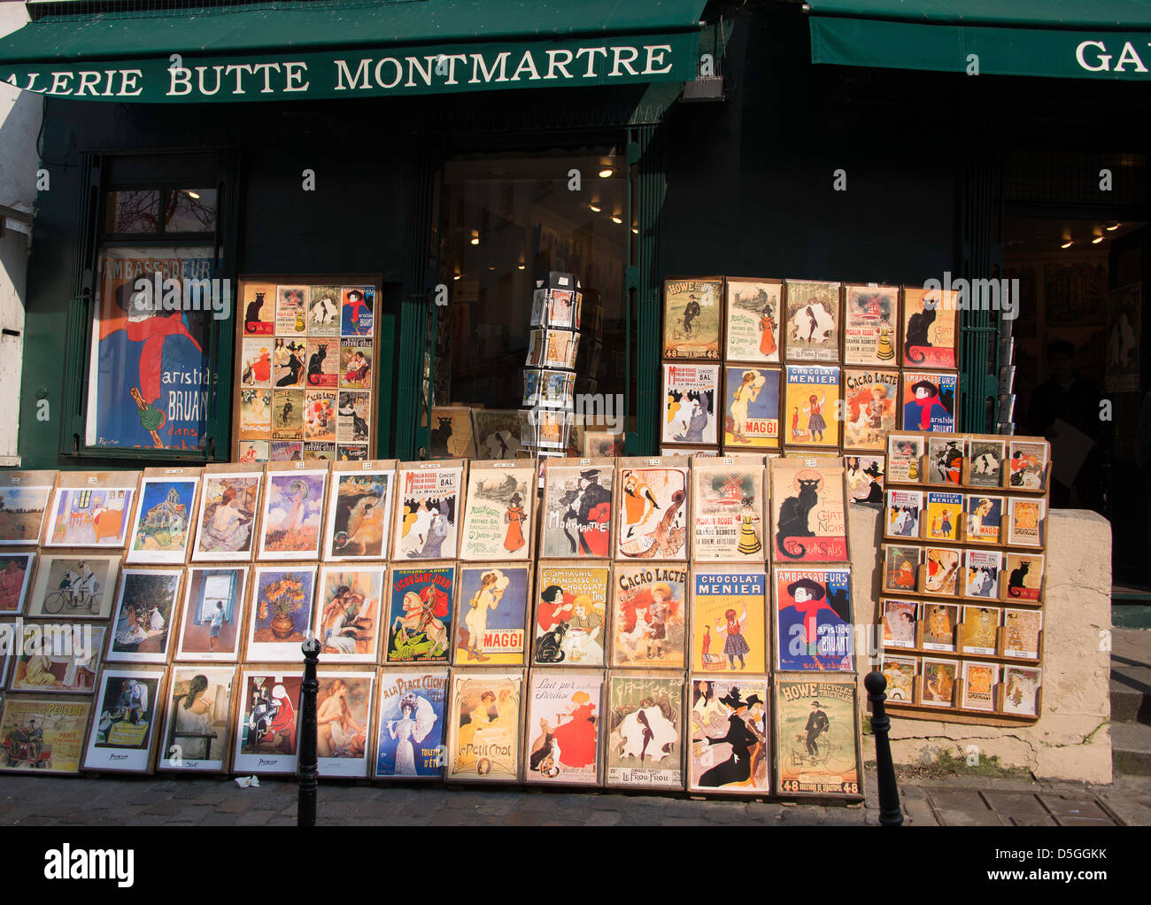 Book shop in Montmartre selling classic French illustrations of Paris