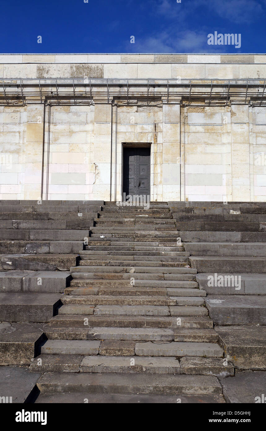 Entrance to the main grandstand, Zeppelin Field rally ground, Nuremberg, Germany Stock Photo