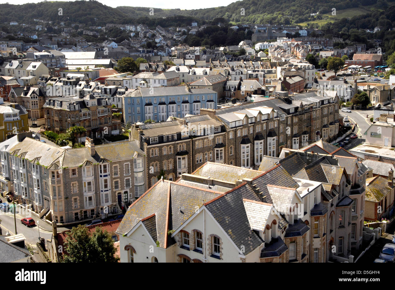 old Victorian houses in the harbour town of Devon, UK Stock