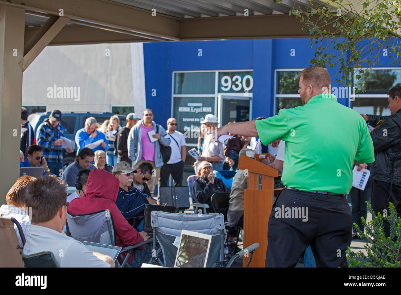 Las Vegas, Nevada Foreclosed homes are auctioned off outside the
