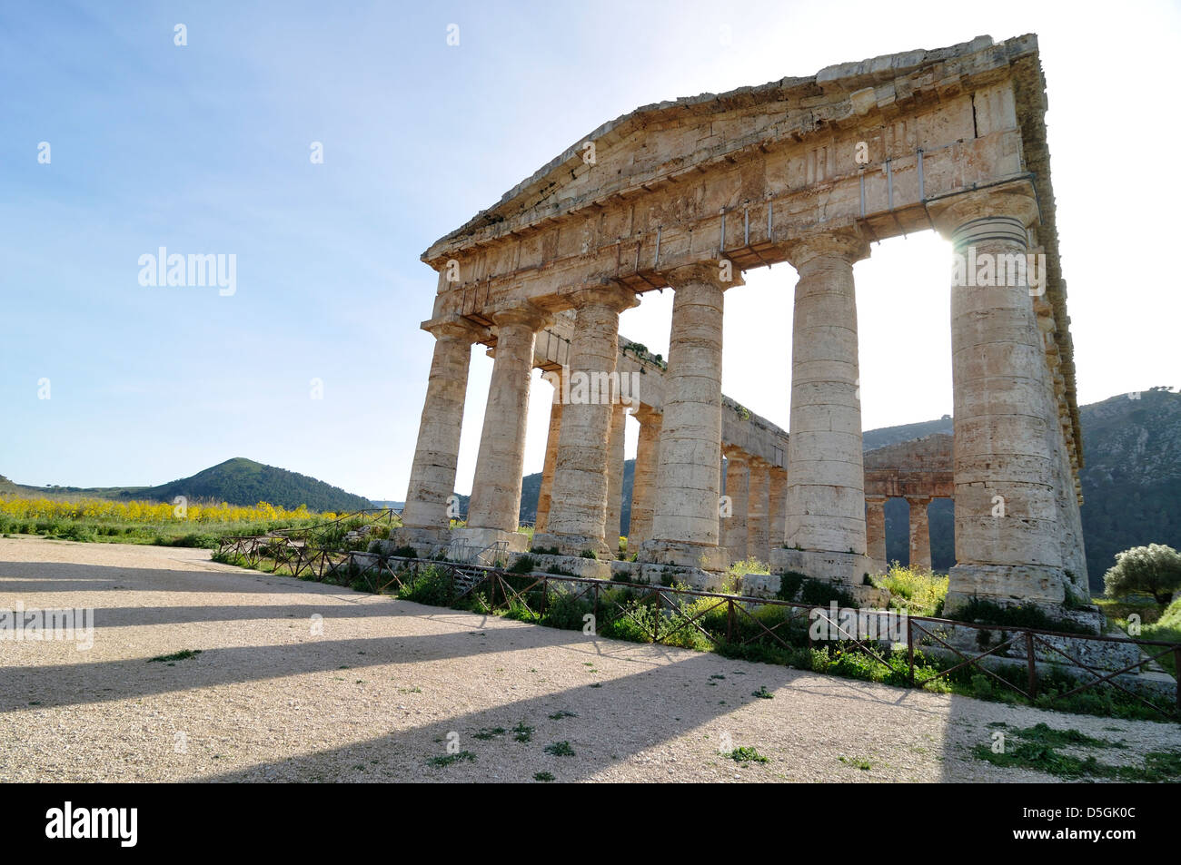The Doric temple of Segesta, Sicily, Italy. Stock Photo