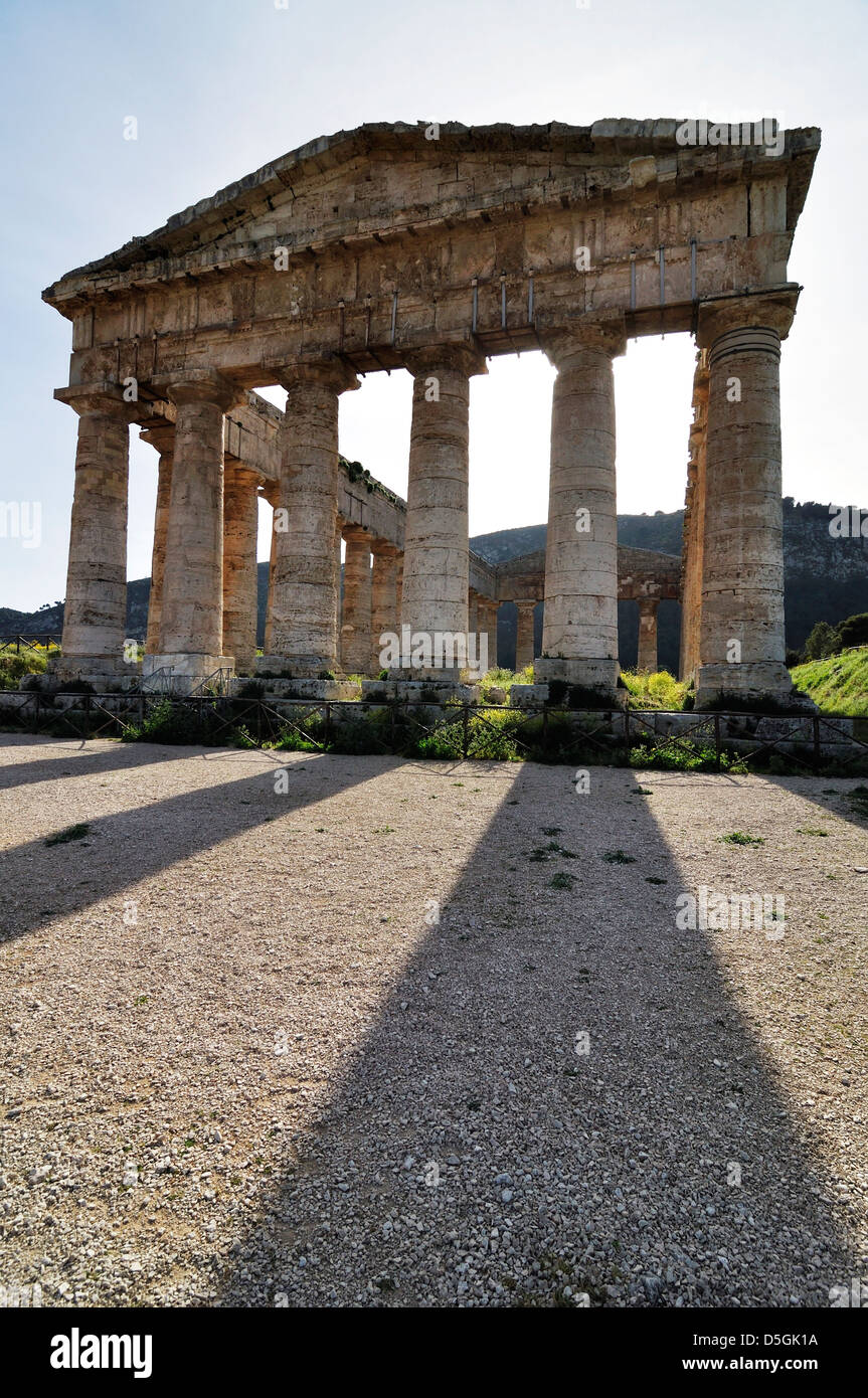 The Doric temple of Segesta, Sicily, Italy. Stock Photo