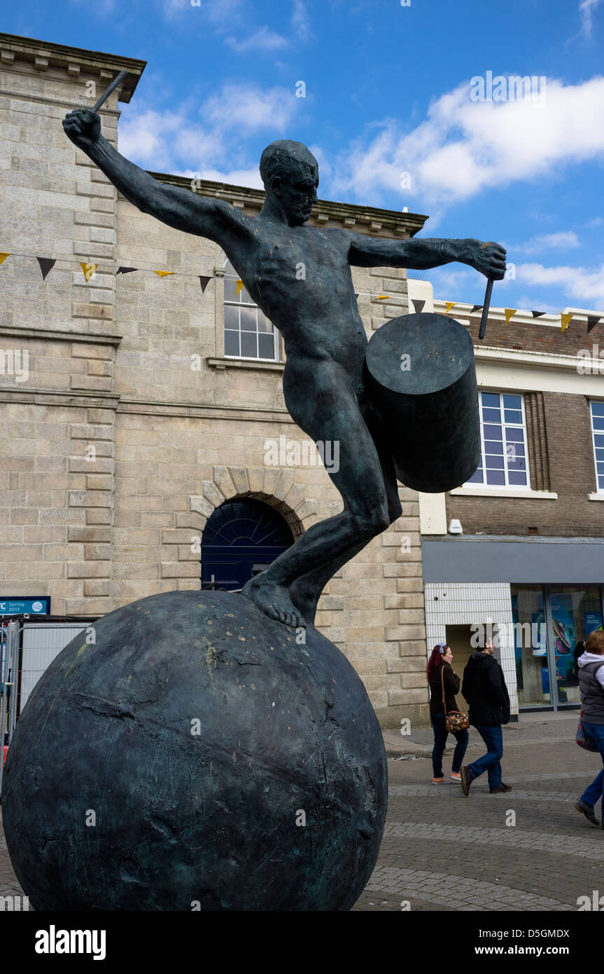 "The Drummer" statue outside Hall for Cornwall, Lemmon Quay, Truro