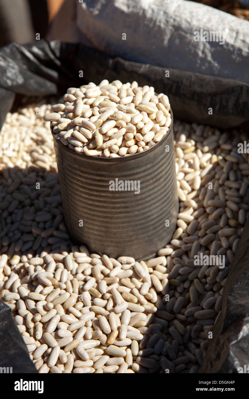 Madagascar, Ambatofosy, market, bean seeds on sale to farmers Stock Photo