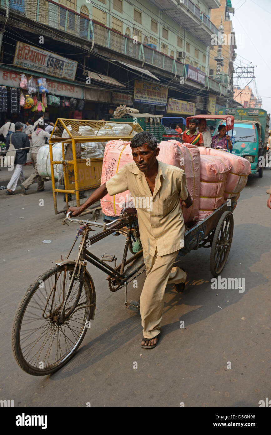 Congested traffic in Chandni Chowk, Old Delhi, India Stock Photo