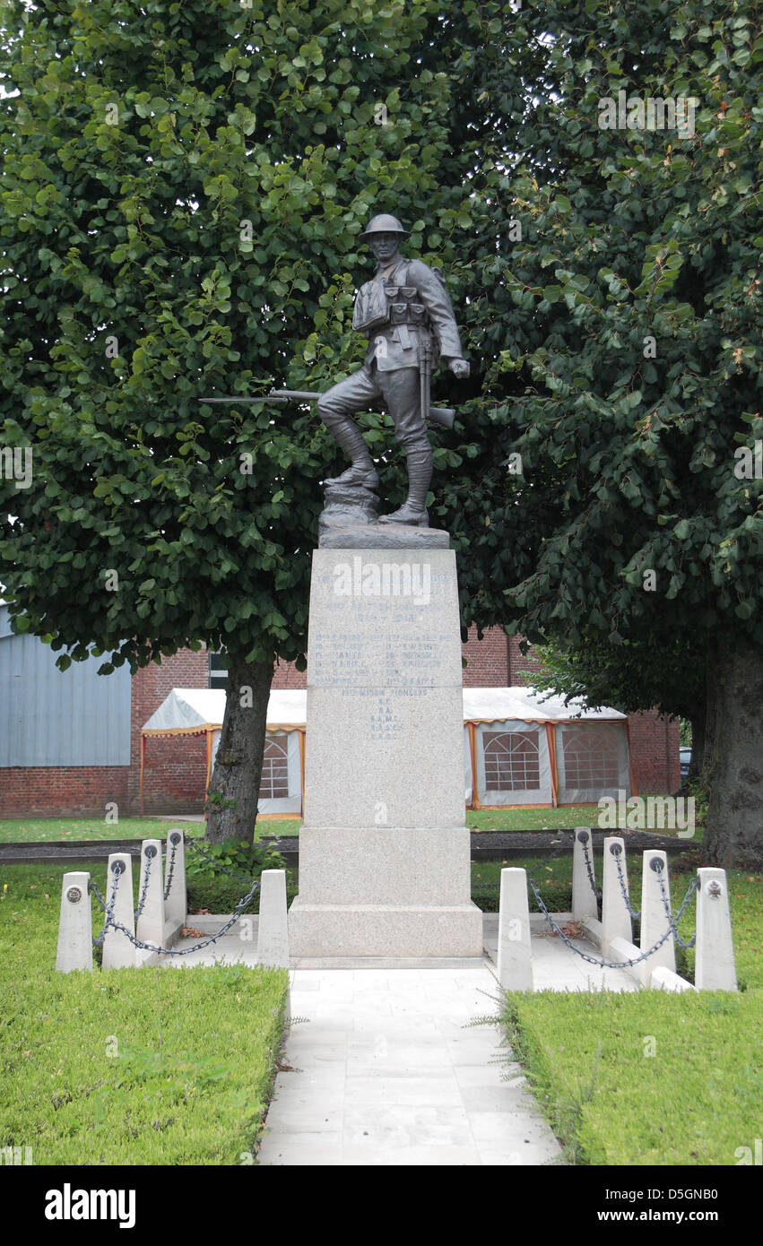 Flers memorial to the British infantry 41st Division, who supported the tank assault on Flers on 15th Sept 1916, Somme, France. Stock Photo