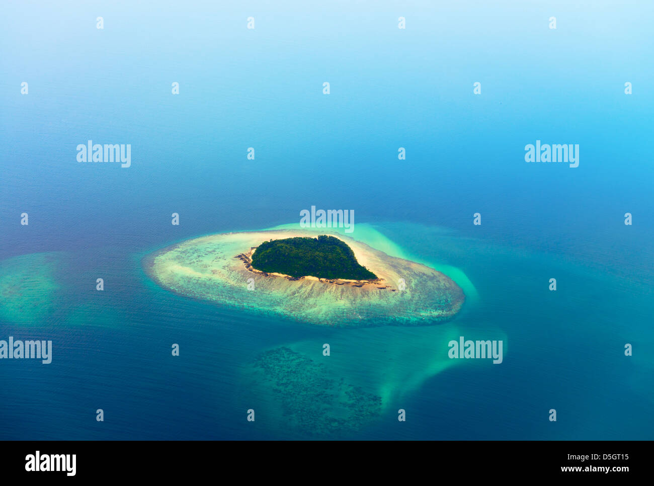 Aerial view of the tropical island in blue sea water Stock Photo - Alamy