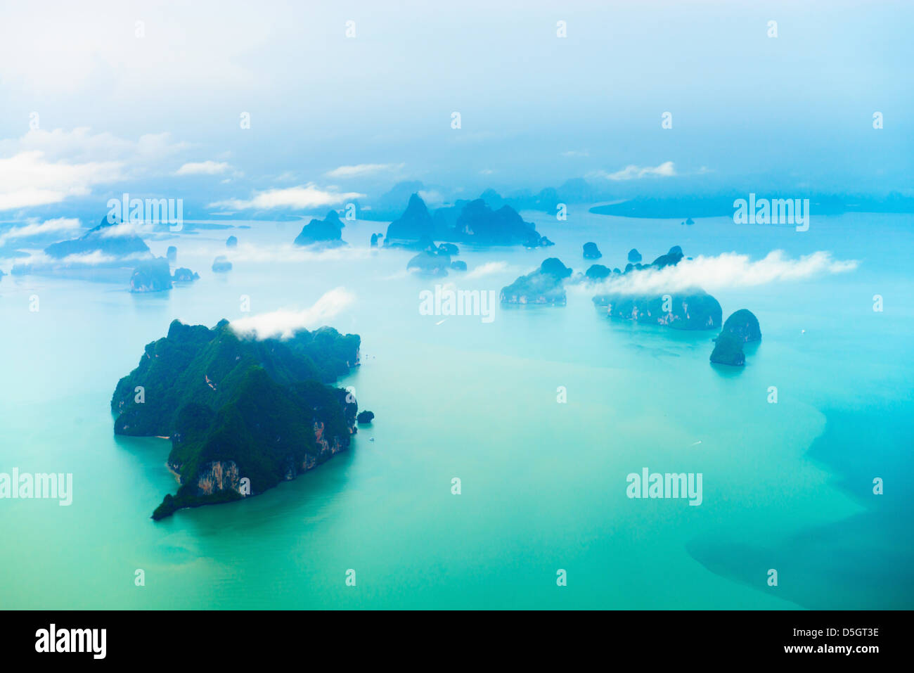 Aerial view of the tropical island in blue sea water Stock Photo - Alamy