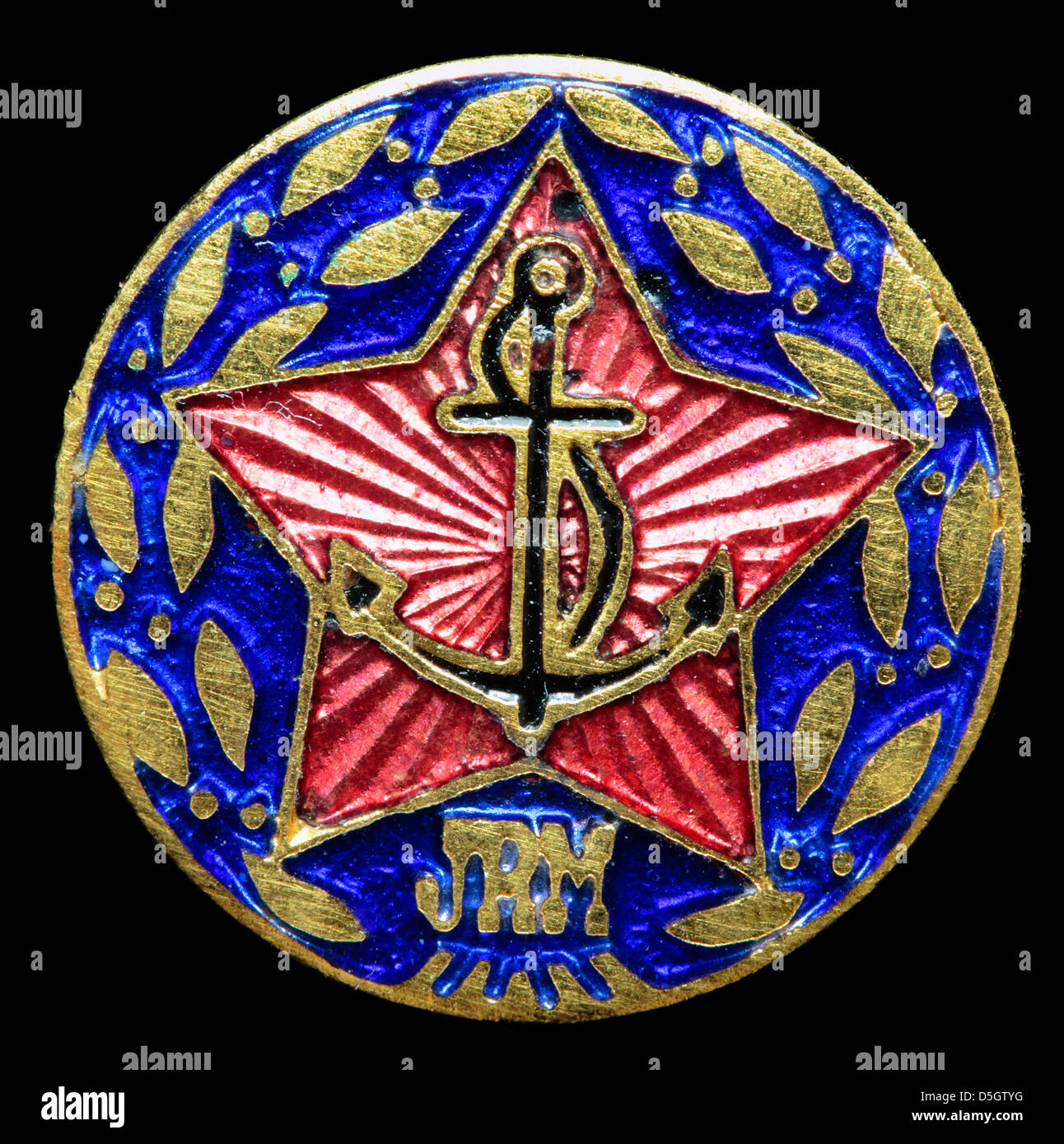 Jugoslovenska Ratna Mornarica (Jugoslavian coastal defence) pin badge, Jugoslavia Stock Photo