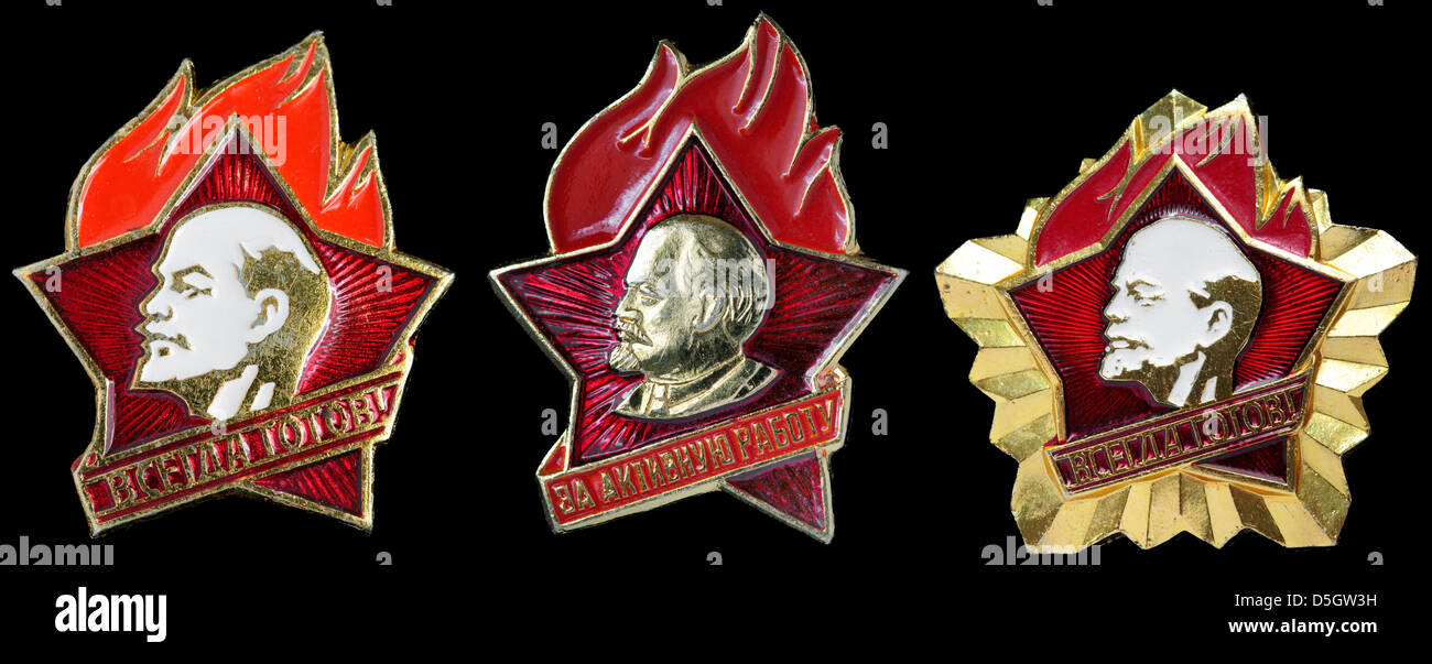 Vintage Soviet Pin Badge Young Lenin Communism Komsomol Star Pioneer USSR 