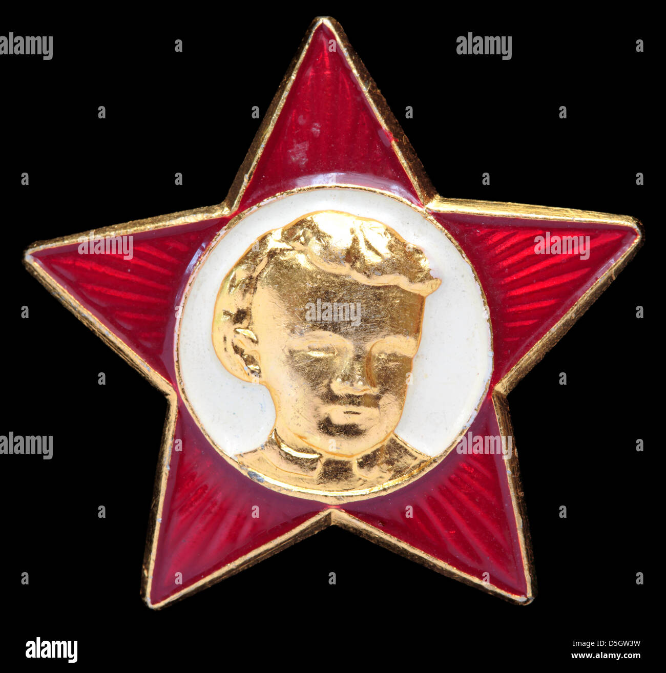 Little Octobrist, pin badge with Vladimir Lenin, USSR Stock Photo