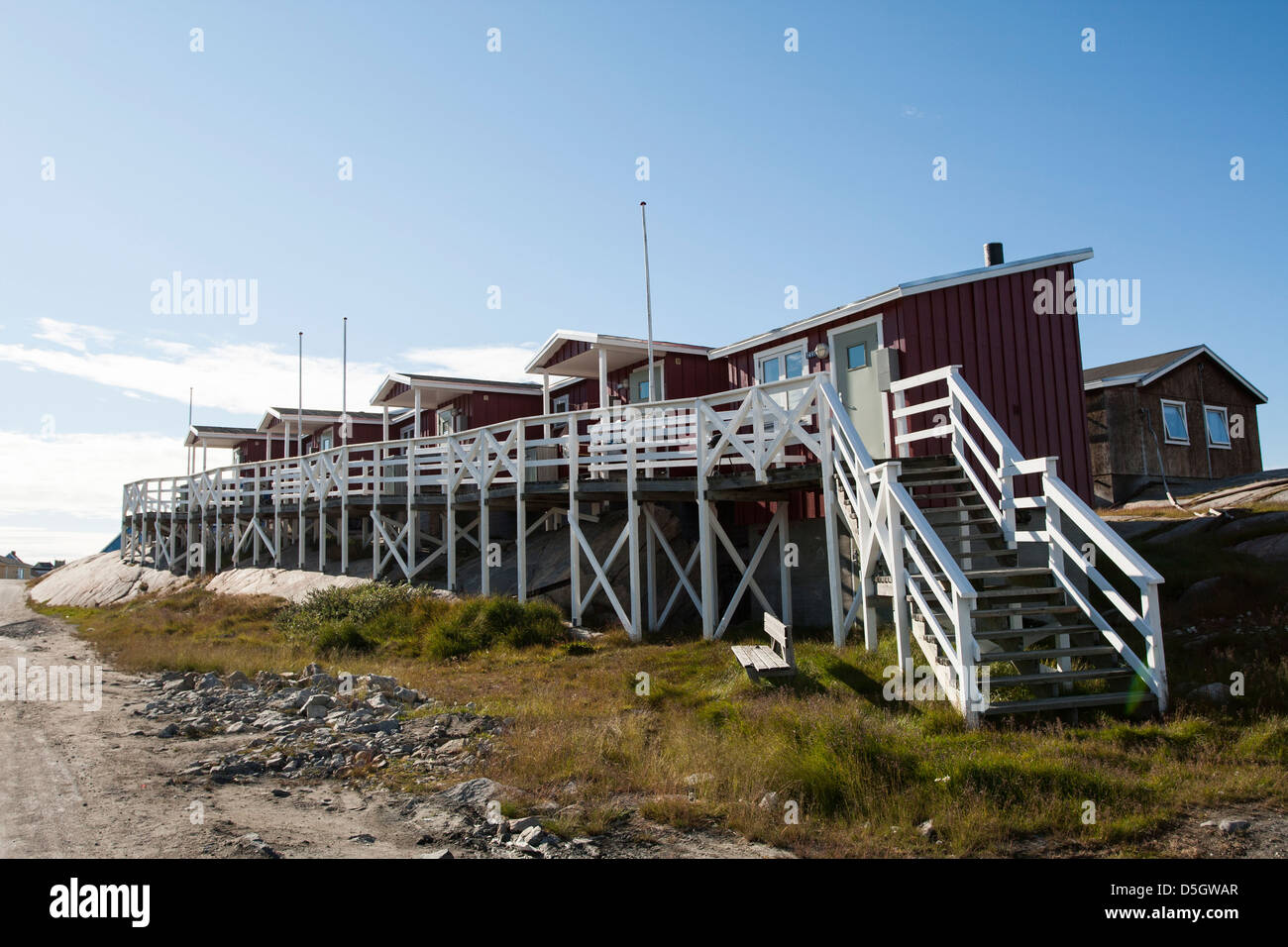 Wooden houses, Ilulissat Stock Photo