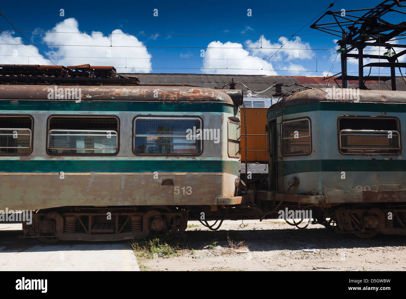 Cuba, Havana Province, Camilo Cienfuegos, ruins of the former US-built Hershey sugar factory, the Hershey Train, still runs Stock Photo