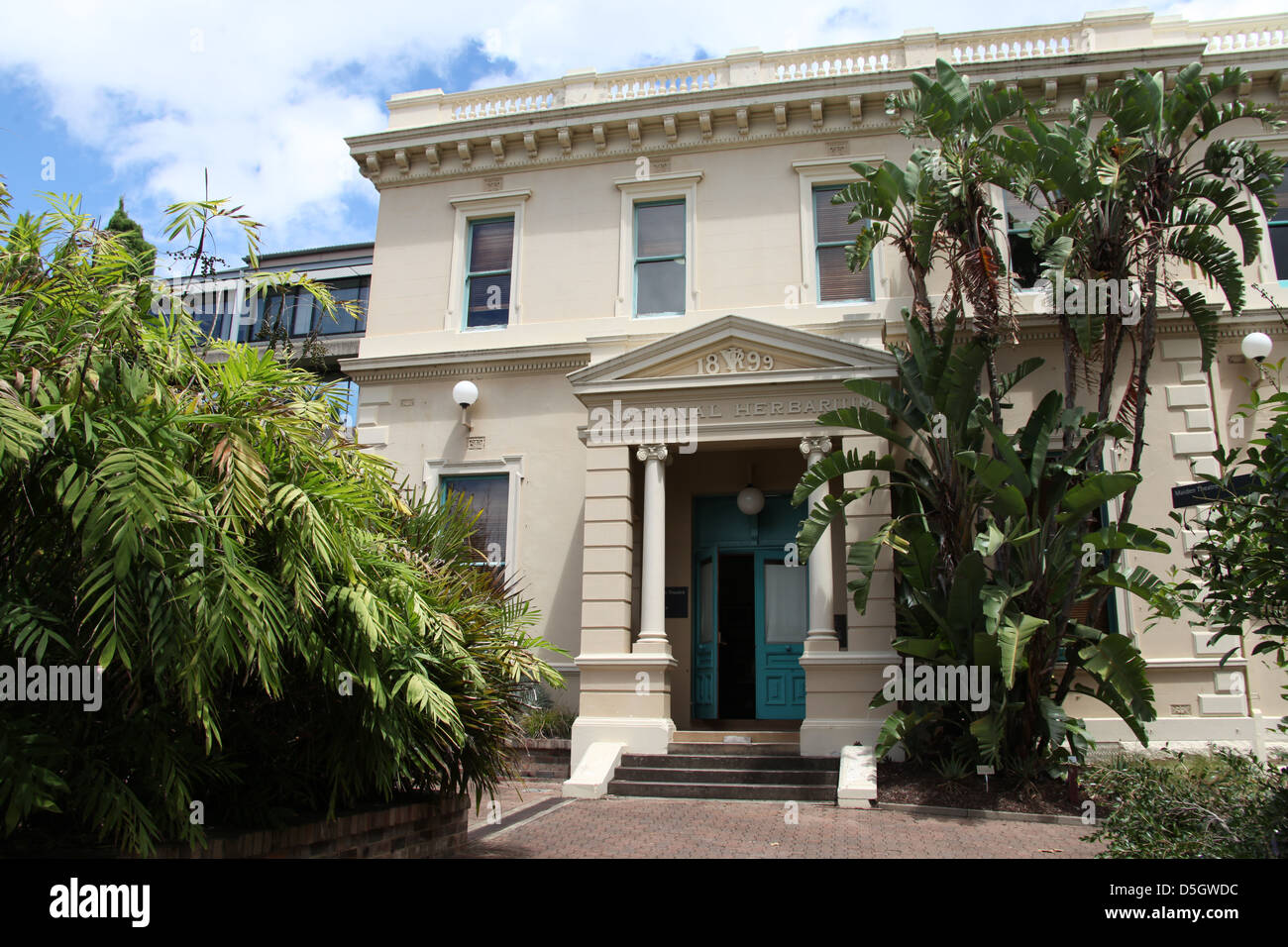 The National Herbarium of New South Wales in the Royal Botanic Gardens dated 1899 Stock Photo