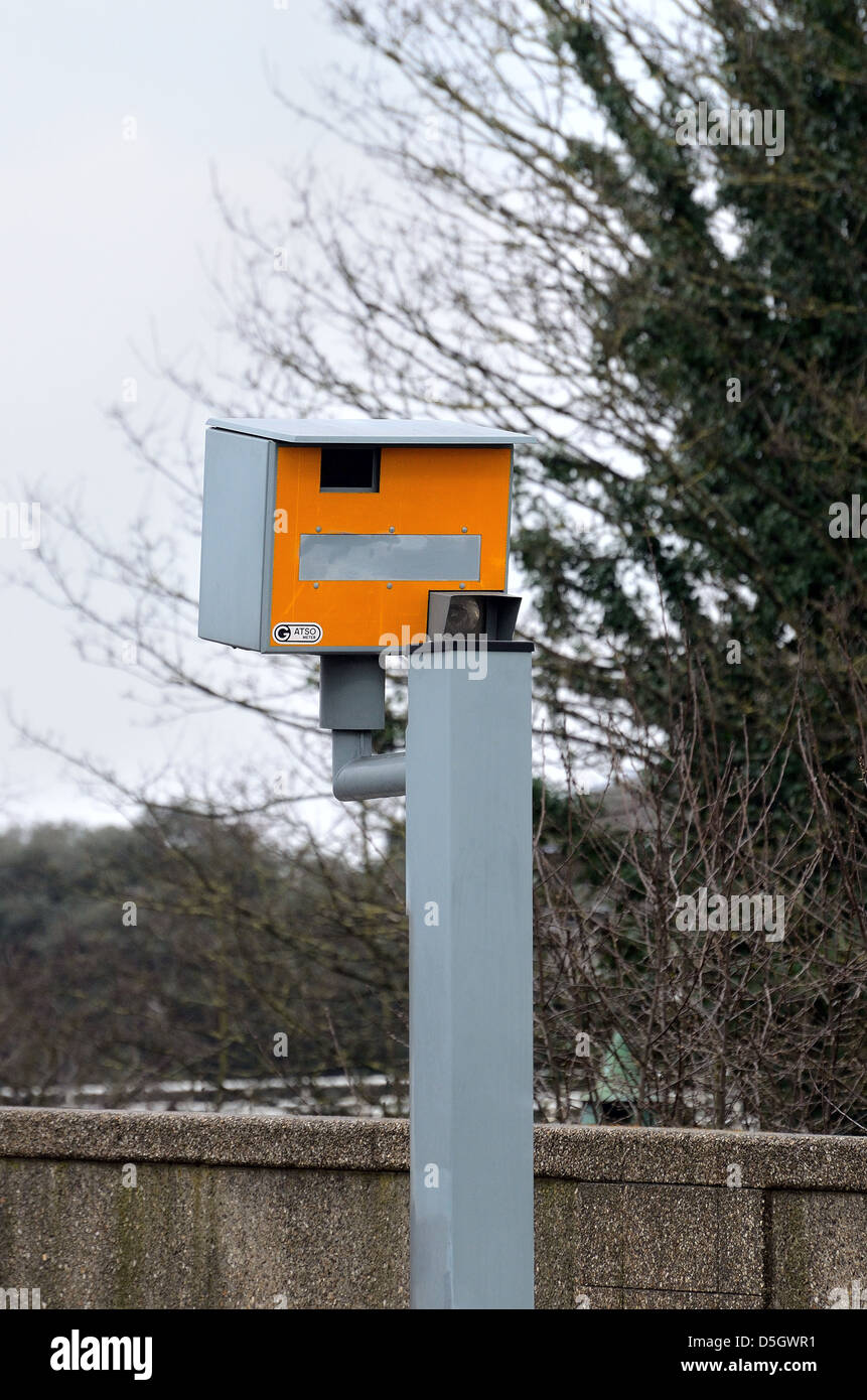 Close Up Of Gatso Speed Camera Photo Radar Traffic Enforcement Camera Flashing Stock Photo Alamy