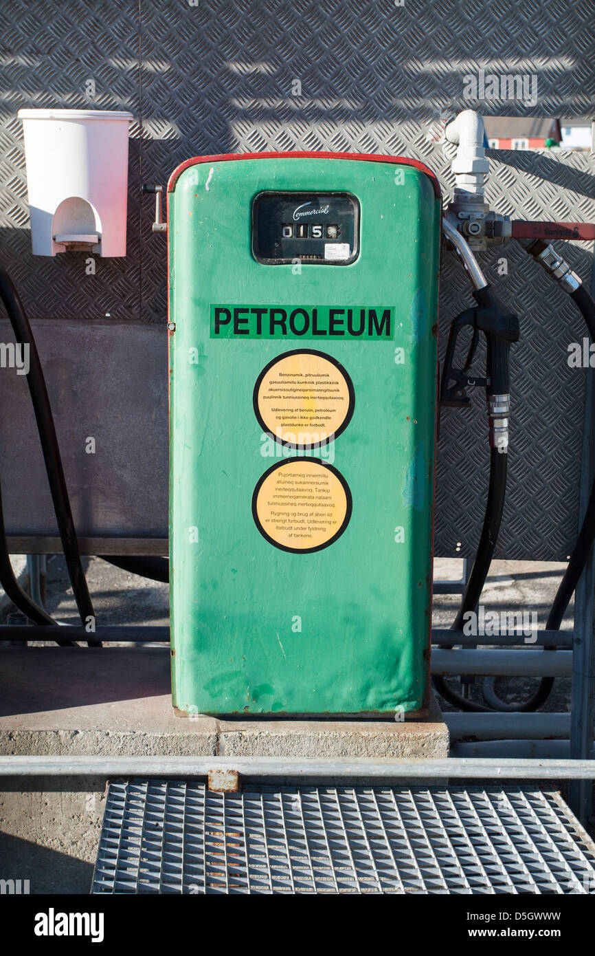 Gas (gasoline, petrol) pump, Qeqertarsuaq Stock Photo