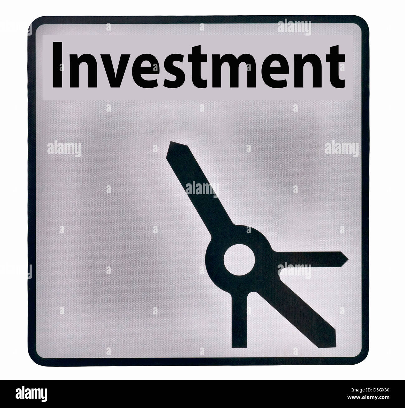 Investment on a road sign Stock Photo