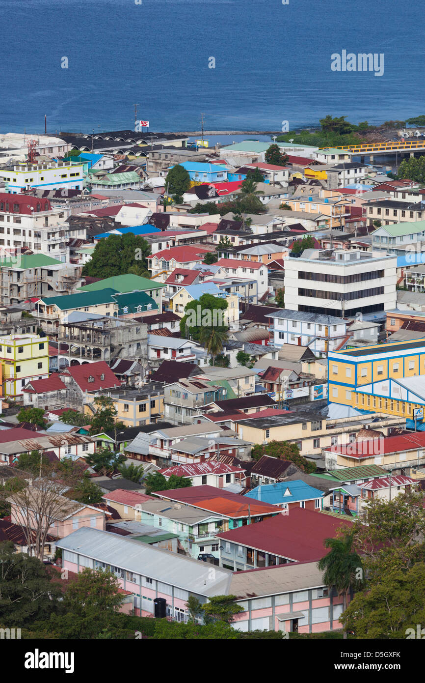 Elevated view roseau town dominica hires stock photography and images