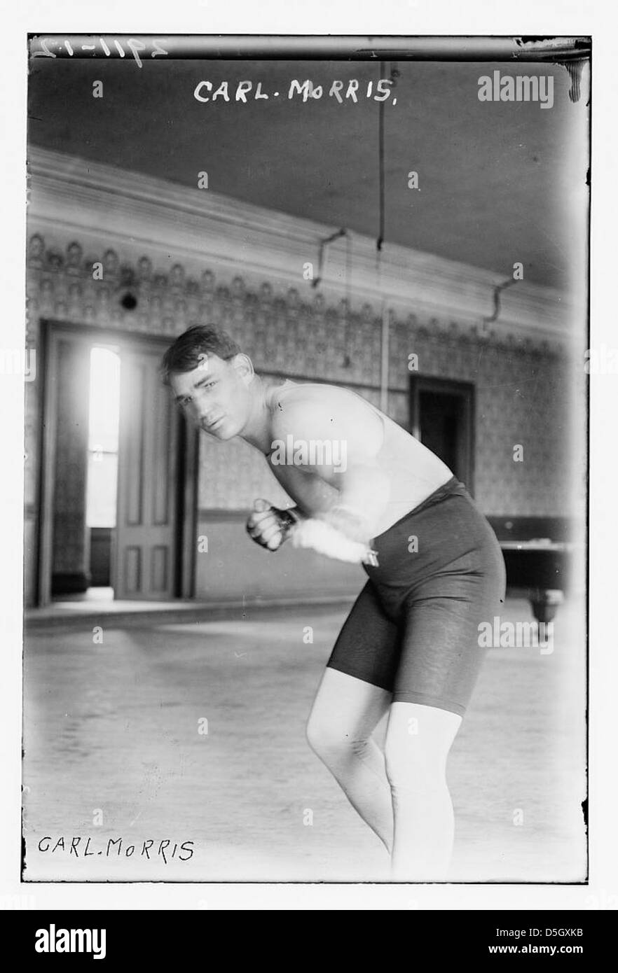 Carl Morris, an athlete from Oklahoma, known for his boxing career, captured in a vintage photograph. Stock Photo