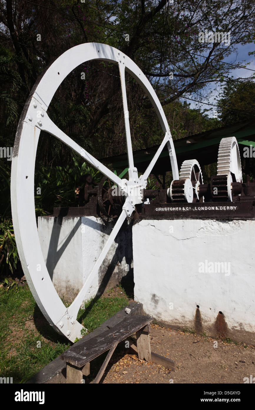 Dominica, Roseau, old sugar mill arts complex, British-made machinery Stock Photo