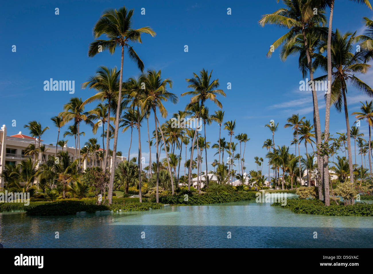 Dominican Republic, Punta Cana, Higuey, Bavaro, Iberostar Grand, pool Stock Photo