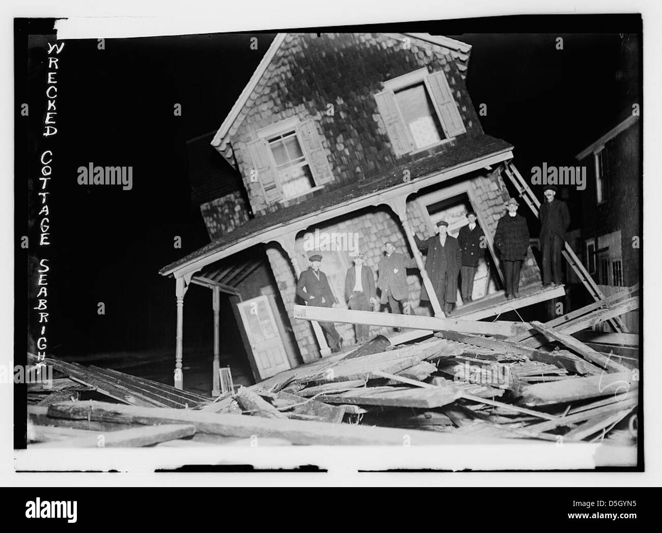 Seabright Wrecked cottage (LOC Stock Photo Alamy