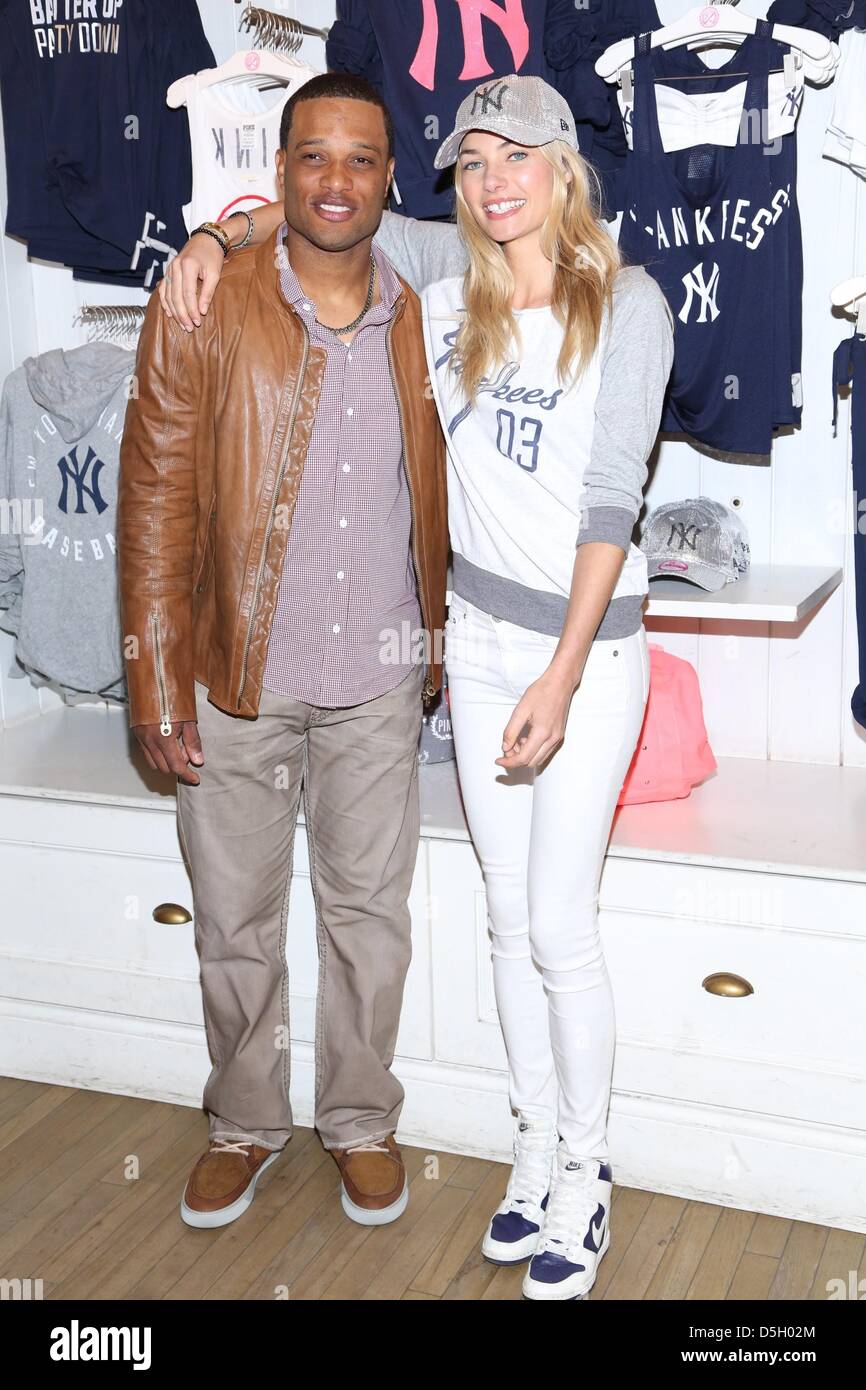 New York, USA. April 2, 2013. Robinson Cano, Jessica Hart at in-store  appearance for VS PINK MLB Collection Launch, Victoria's Secret Pink Soho,  New York. Photo By: Andres Otero/Everett Collection/Alamy Live News