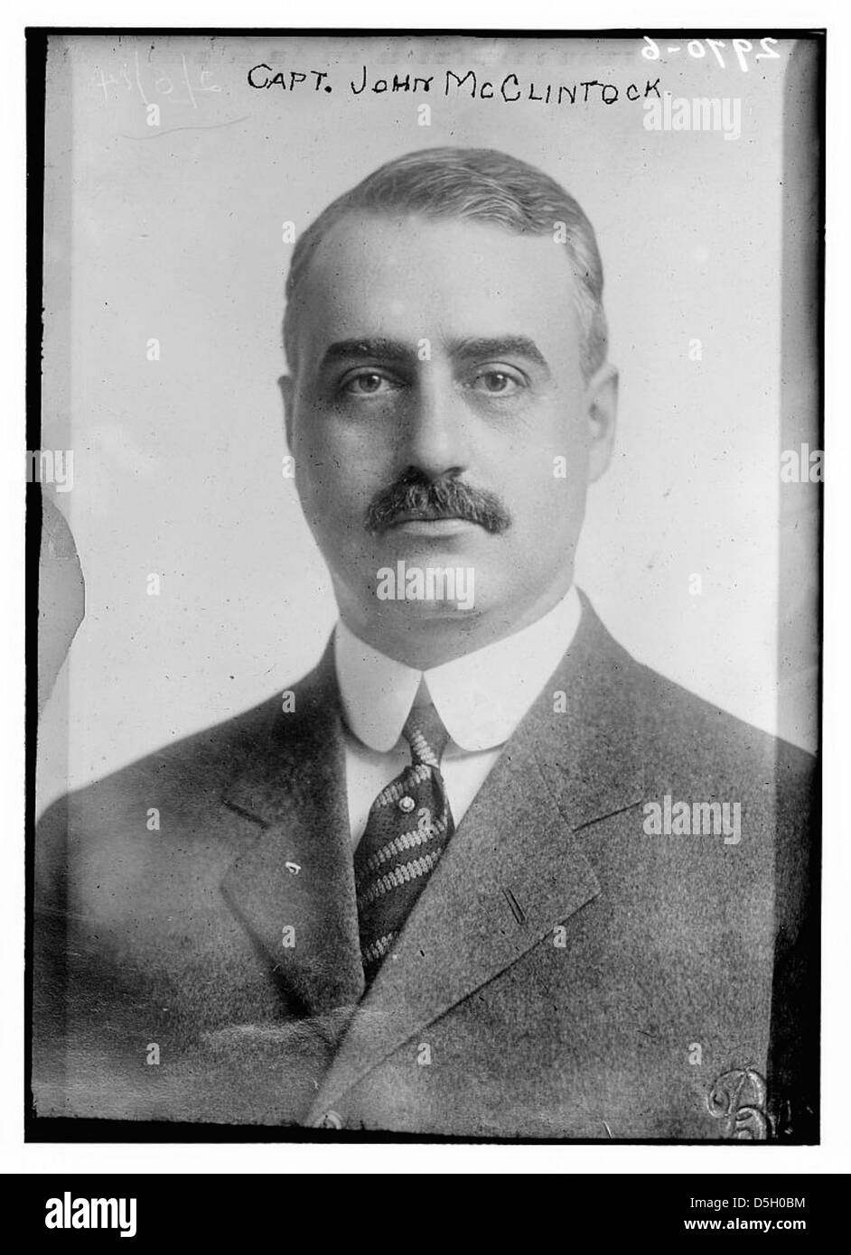 Portrait of Captain John McClintock, a member of the New York City Police Department, captured in an official photograph. His service with the NYPD is documented in historical archives. Stock Photo