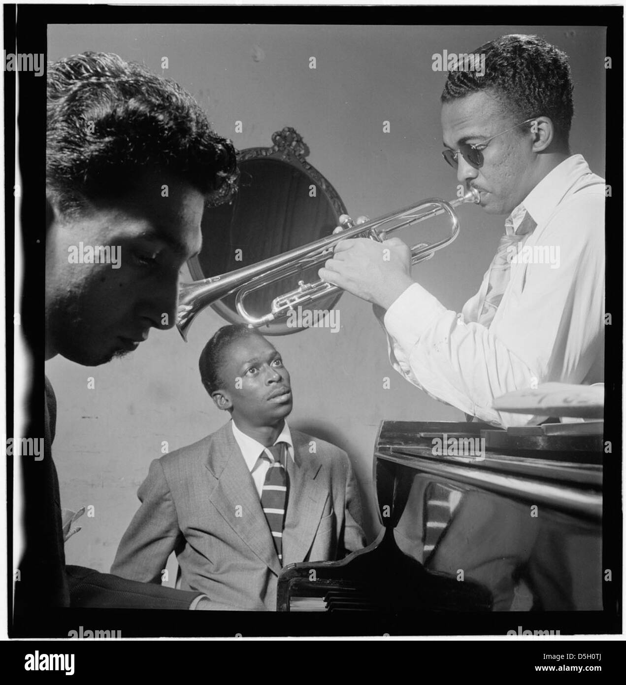 [Portrait of Howard McGhee and Miles Davis, New York, N.Y., ca. Sept. 1947] (LOC) Stock Photo