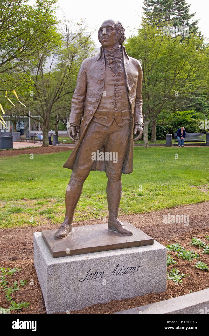 Statue of John Adams, the 2nd President and Revolutionary War hero, Quincy, Ma. Stock Photo