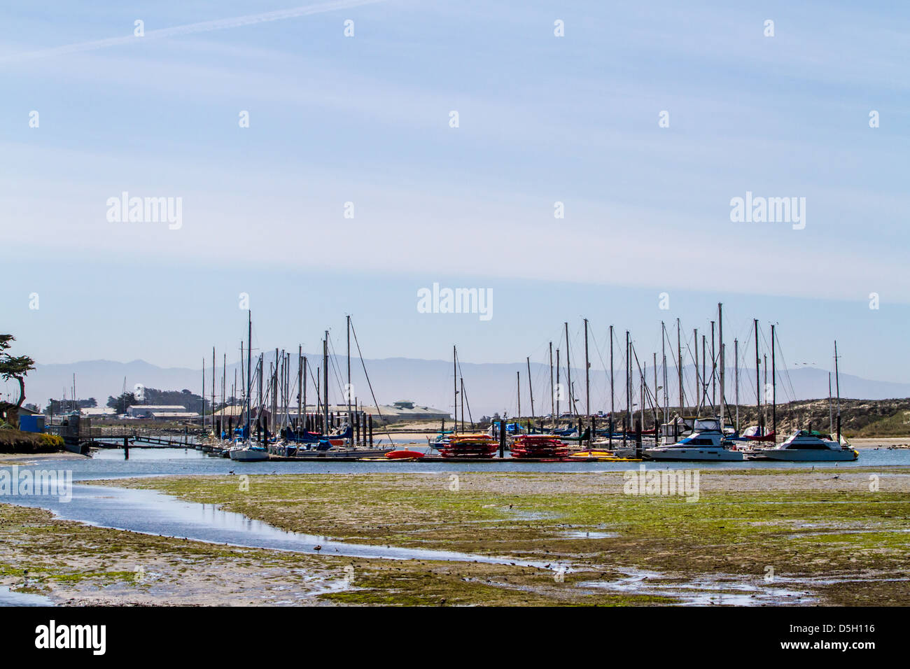 The Harbor at Moss Landing California on the Monterey Bay Stock Photo